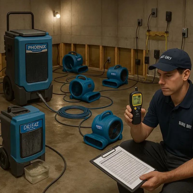 Structural Drying and Dehumidification process in Dickson City, PA